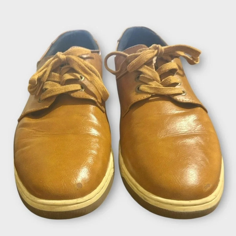 Jousen Men's Oxford Dress Shoes Brown Size 11 Casual Lace Up‎ Preowned